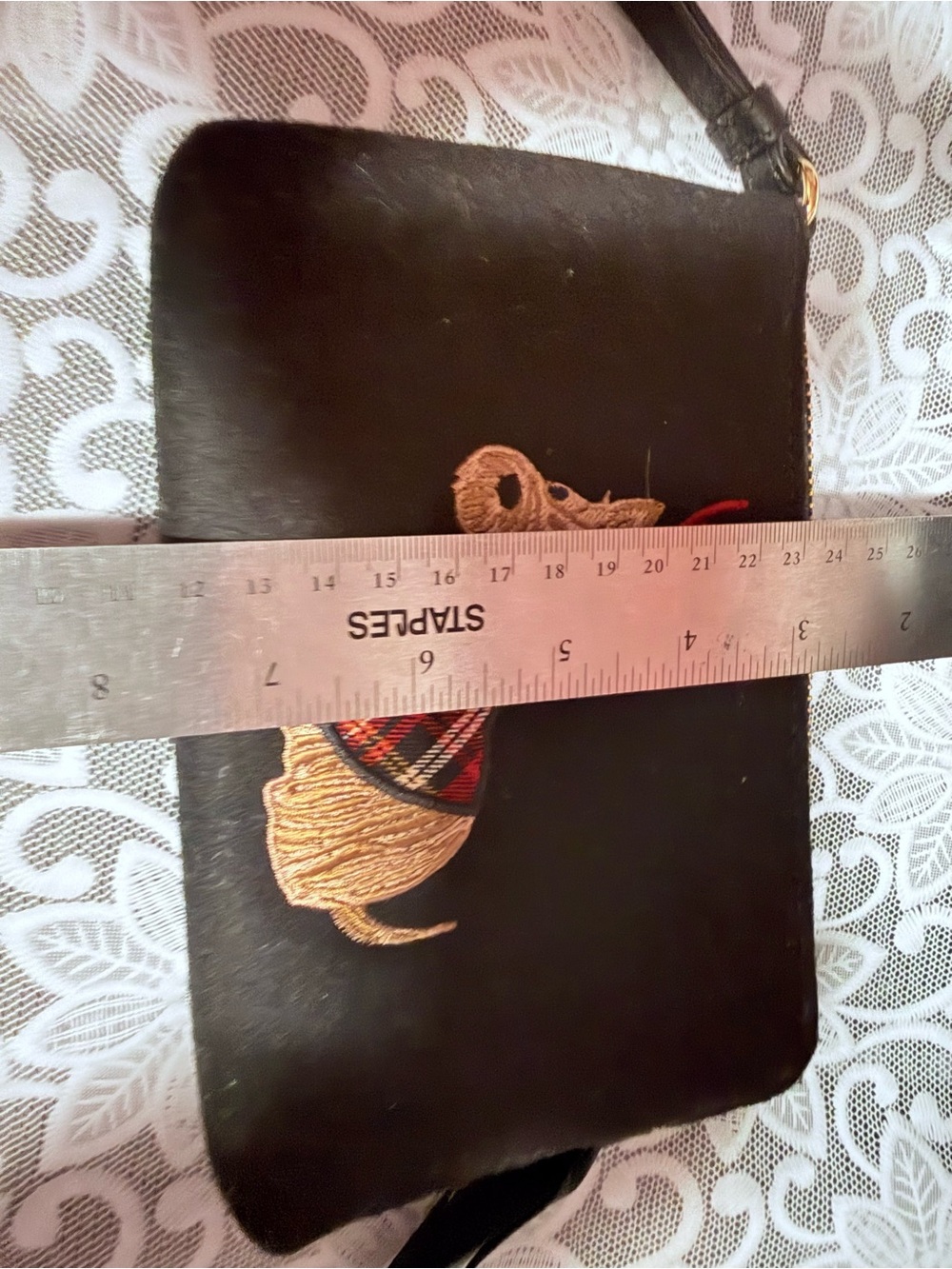 Talbots Black Holiday "Dog Reindeer" Wristlet or Bag. New without tags - Picture 9 of 9